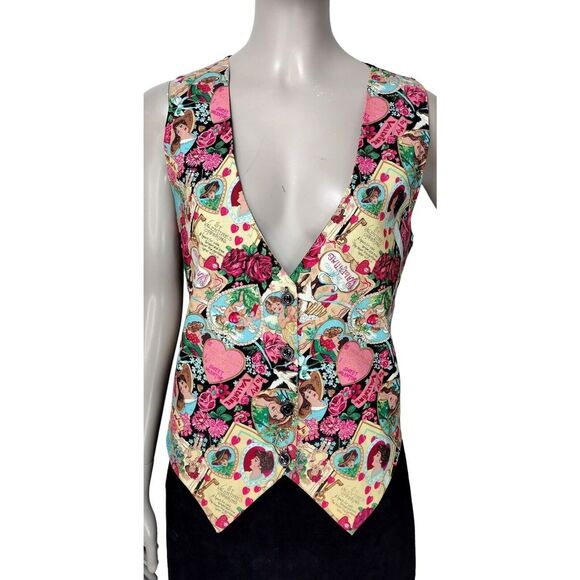 Vintage 80s Valentines Day Cards Hearts Flowers Ladies Cupid Cherubs Vest Top - Picture 1 of 8